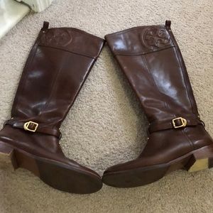 Tory Burch brown leather riding boots SZ 8M